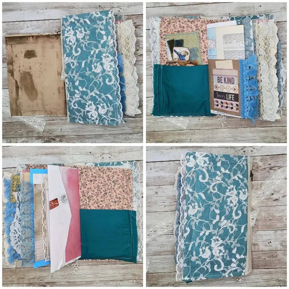 Turquoise Embellished Junk Journal: Flowers, Birds and Butterflies (Discover)